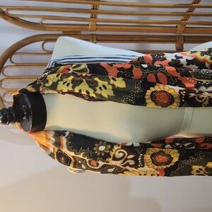 J Crew NWT scarf Fall Autumn colors with Tassles orange brown yellow 20% wool